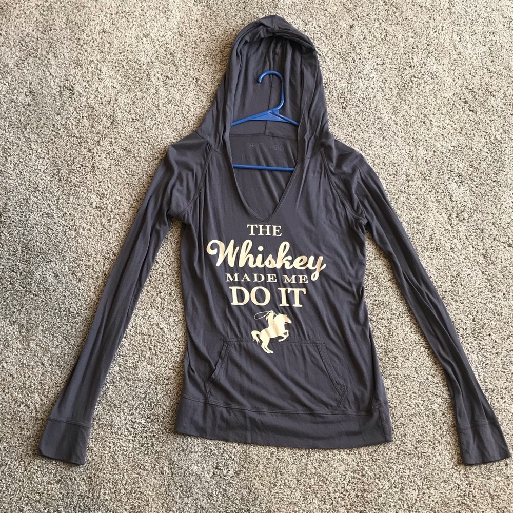 Whiskey Made Me Do It Hooded Tee size S